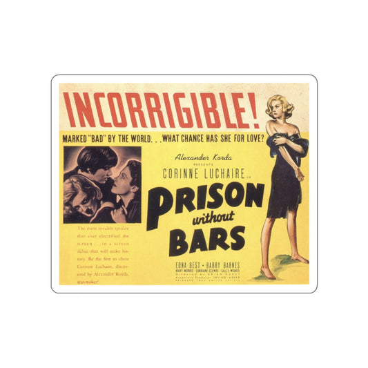 PRISON WITHOUT BARS 1938 Movie Poster STICKER Vinyl Die-Cut Decal-White-The Sticker Space