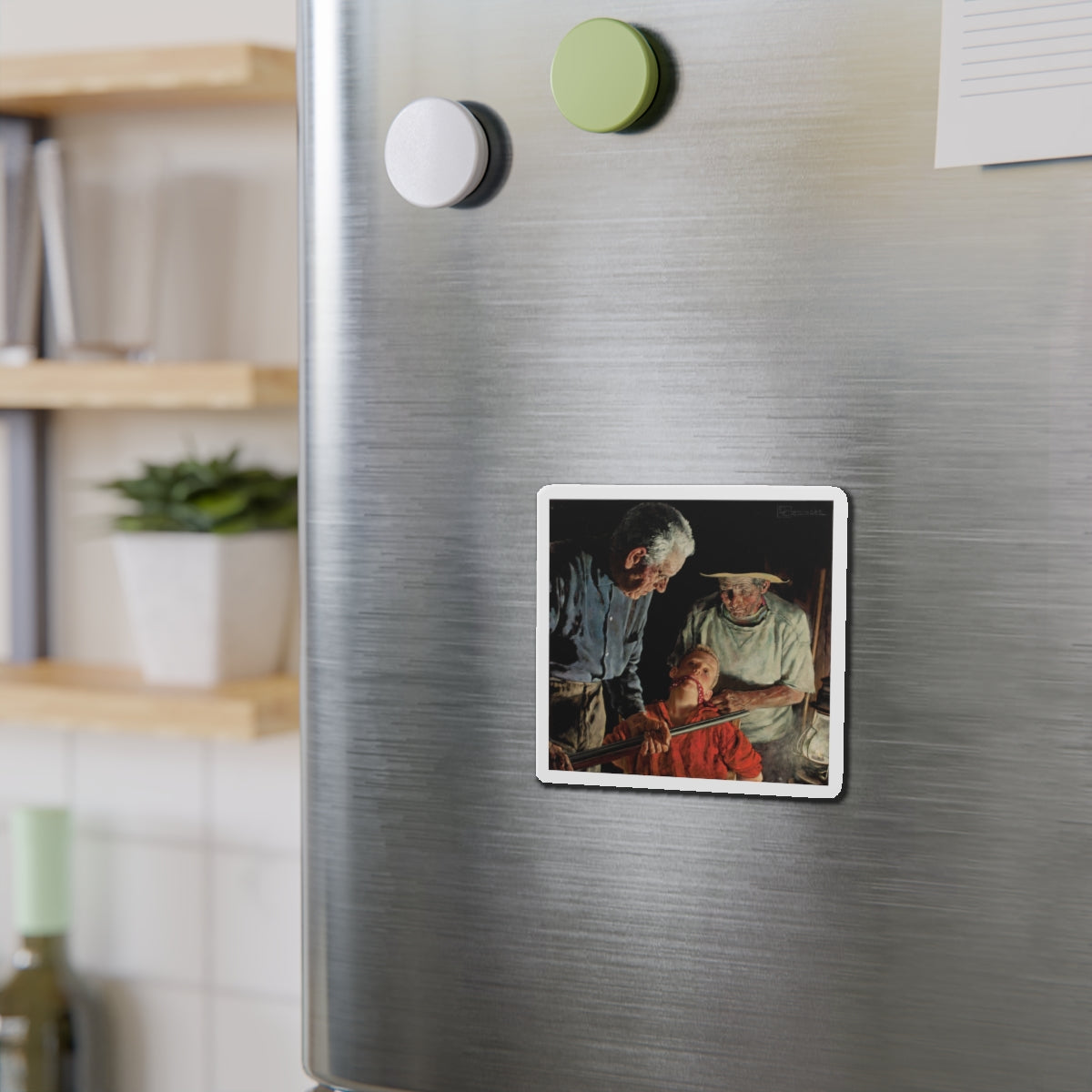 Prisoner (Magazine Illustration) Refrigerator Magnet-The Sticker Space