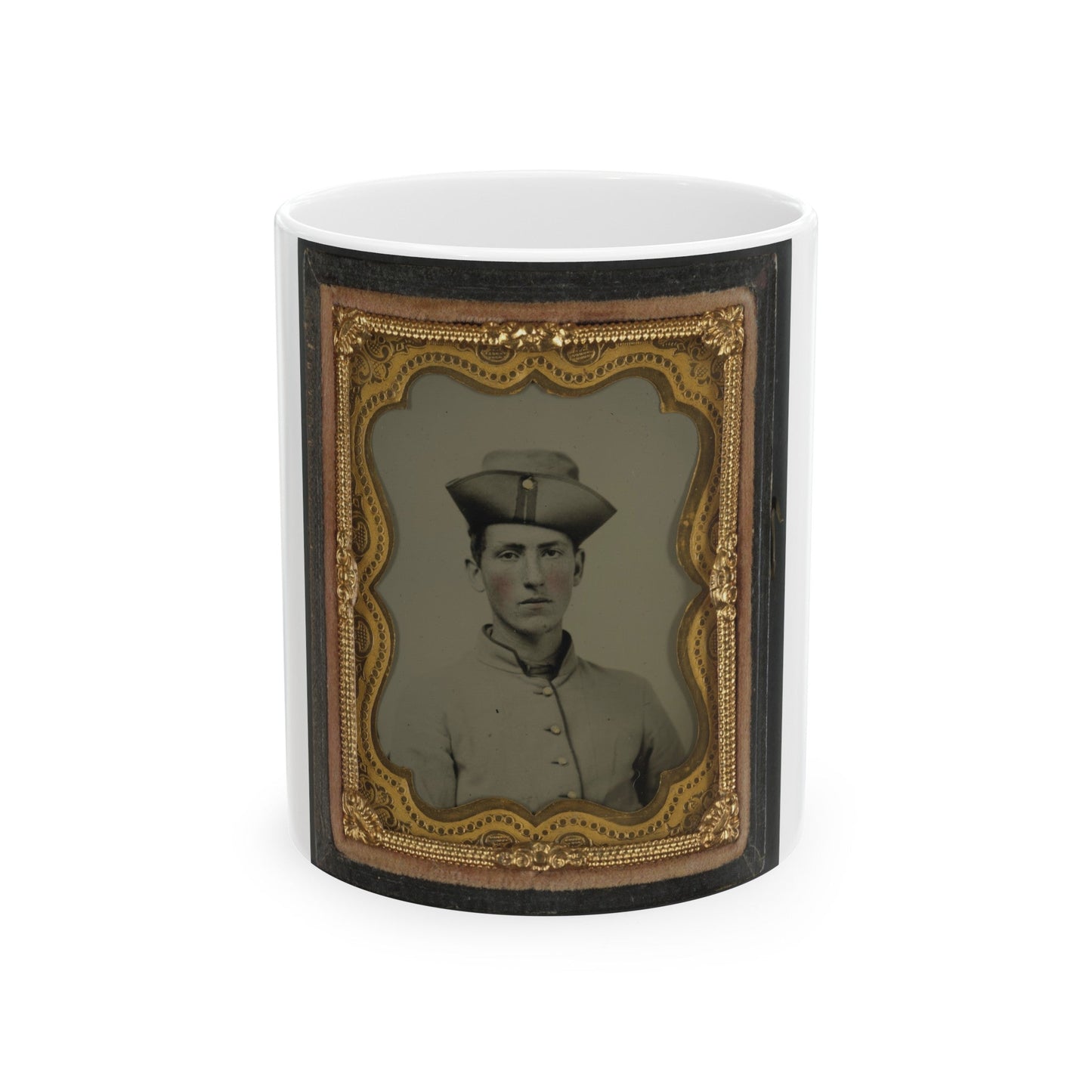 Private Albert B. Martin Of Co. 3, Washington Louisiana Light Artillery Battery (U.S. Civil War) White Coffee Mug-11oz-The Sticker Space