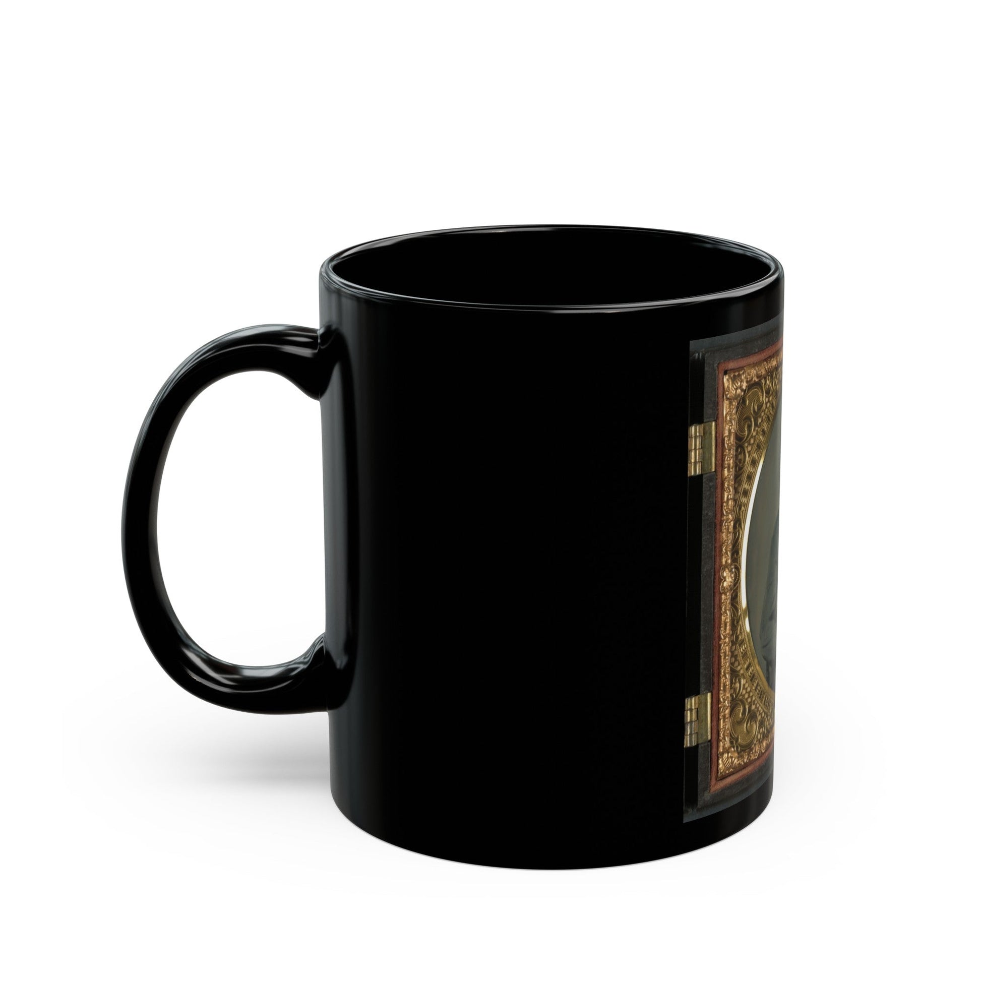 Private Alexander T. Harris Of Richmond Parker Virginia Light Artillery Battery In Richmond Depot Jacket (U.S. Civil War) Black Coffee Mug-The Sticker Space