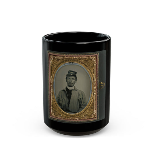 Private Archibald Magill Smith Of Co. F, 1st Virginia Cavalry Regiment, And Co. D, 6th Virginia Cavalry Regiment, In Uniform (U.S. Civil War) Black Coffee Mug-15oz-The Sticker Space