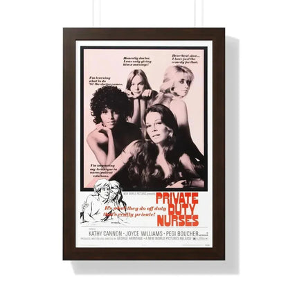 PRIVATE DUTY NURSES 1971 - Framed Movie Poster 16″ x 24″ Walnut - The Sticker Space