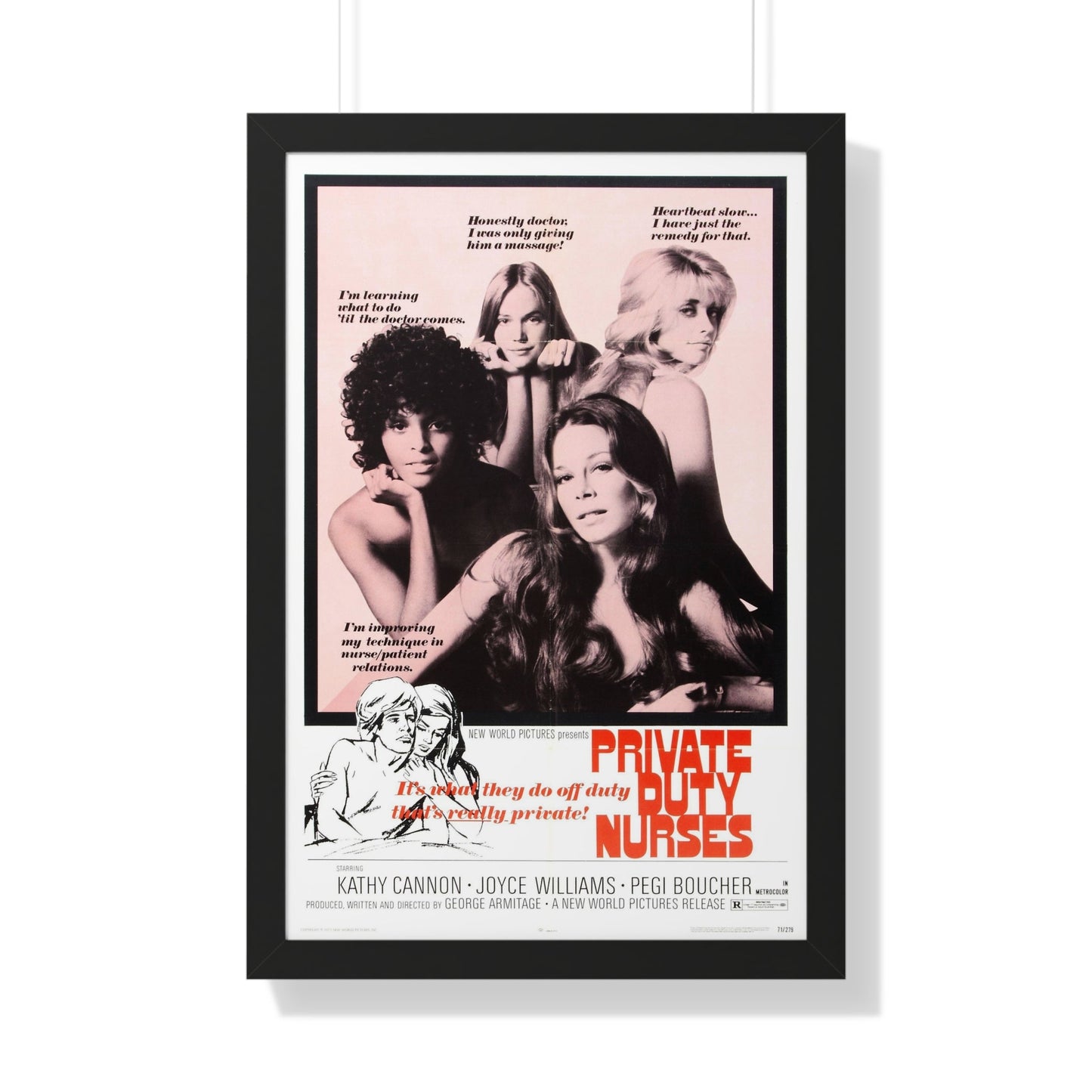 PRIVATE DUTY NURSES 1971 - Framed Movie Poster-20" x 30"-The Sticker Space