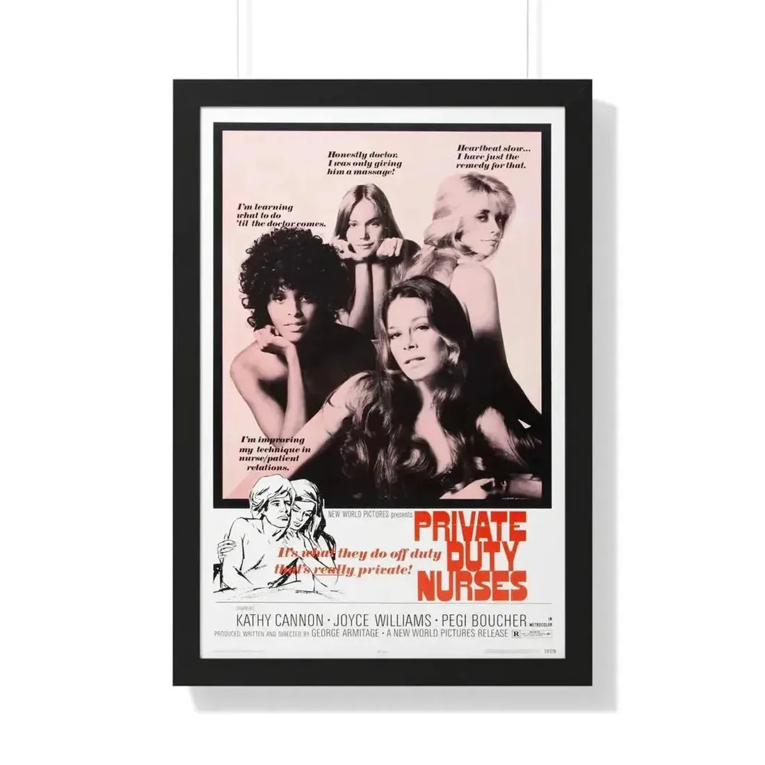 PRIVATE DUTY NURSES 1971 - Framed Movie Poster 20" x 30" Black - The Sticker Space