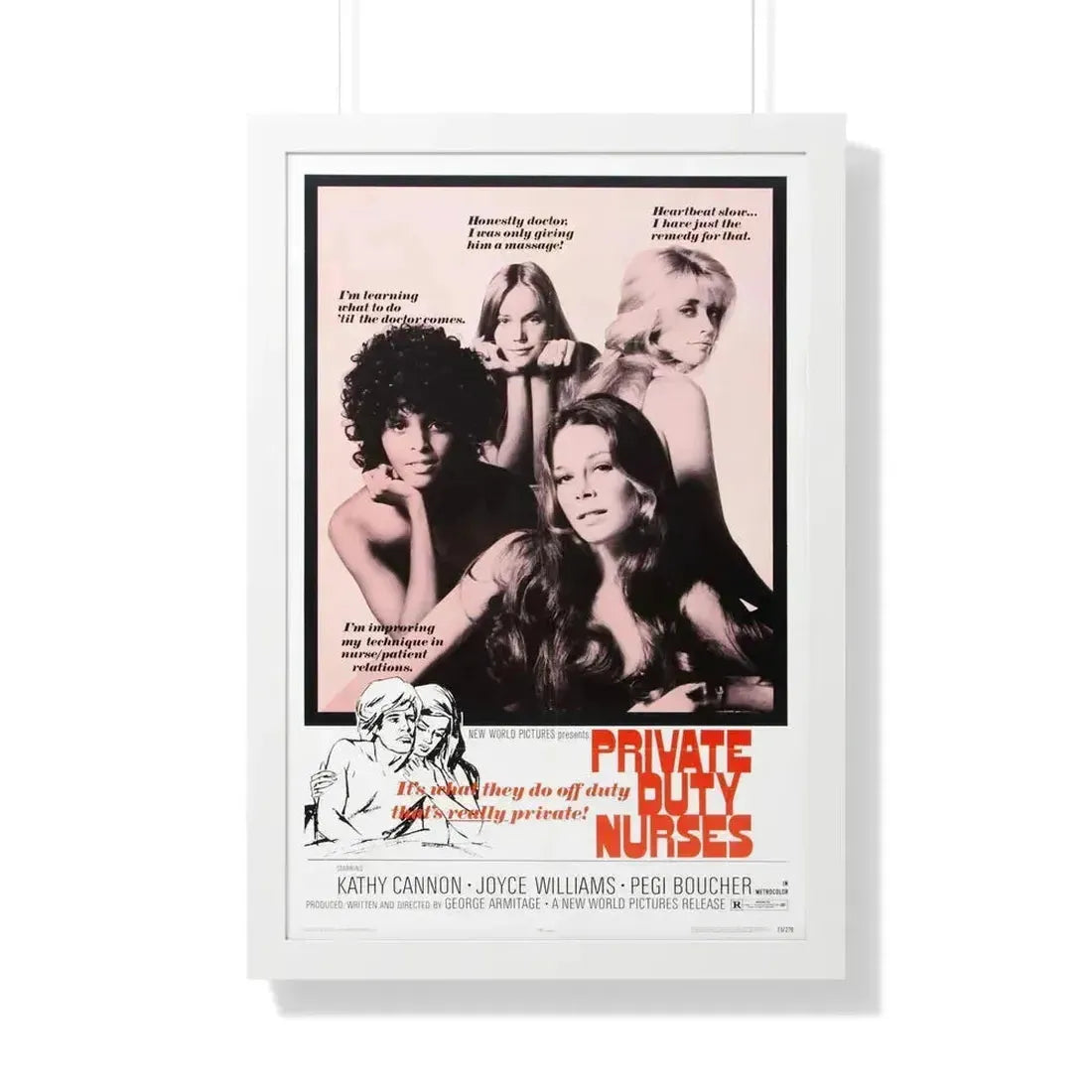 PRIVATE DUTY NURSES 1971 - Framed Movie Poster 20" x 30" White - The Sticker Space
