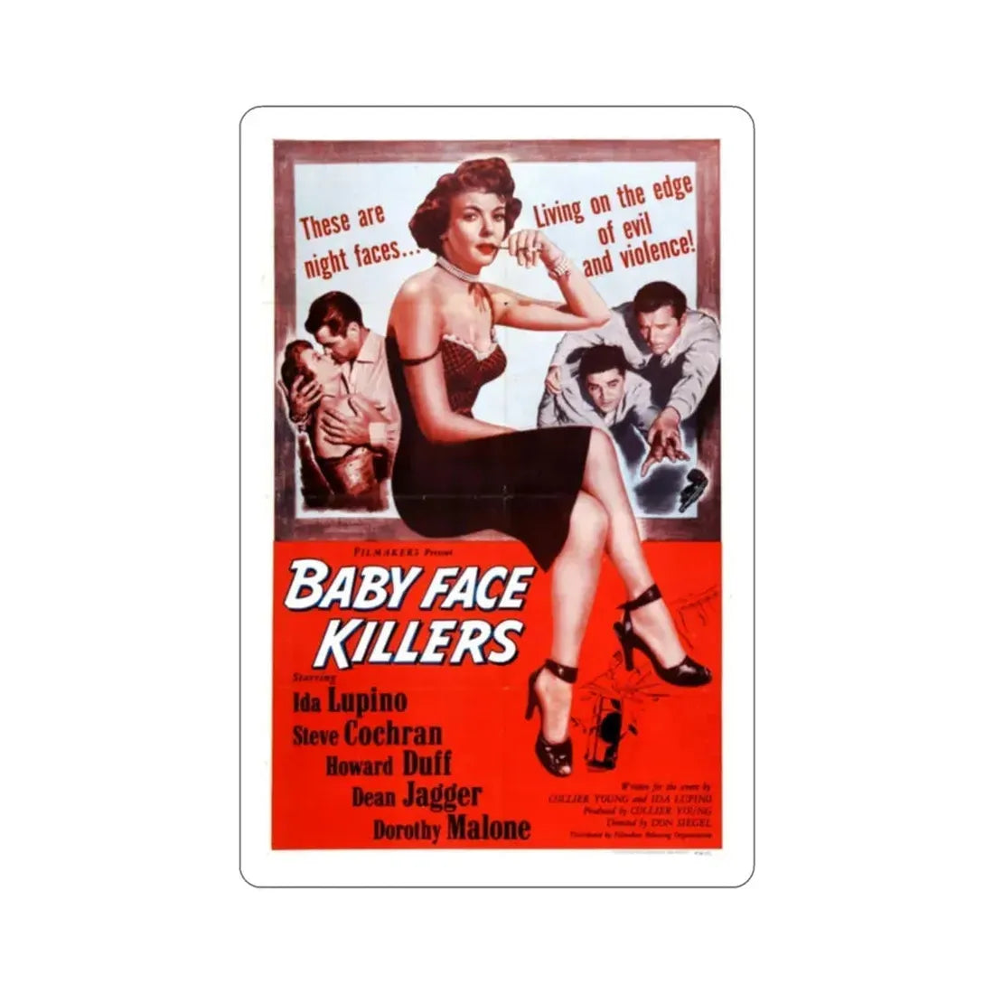 Private Hell 36 aka Baby Face Killers 1954 Movie Poster STICKER Vinyl Die-Cut Decal 2 Inch - The Sticker Space