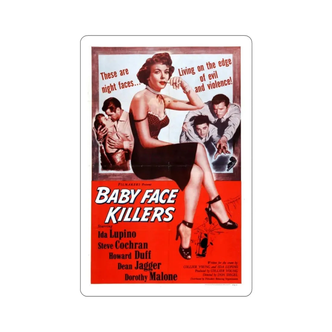 Private Hell 36 aka Baby Face Killers 1954 Movie Poster STICKER Vinyl Die-Cut Decal - The Sticker Space