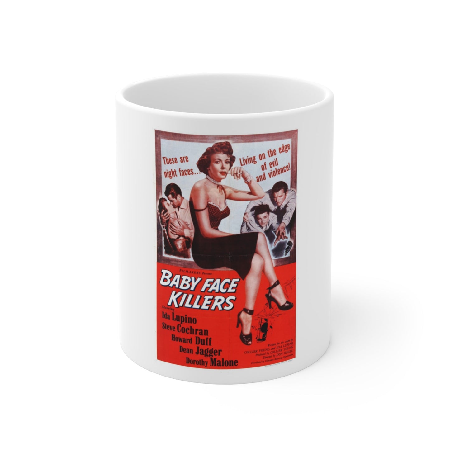 Private Hell 36 aka Baby Face Killers 1954 Movie Poster - White Coffee Cup 11oz-11oz-The Sticker Space