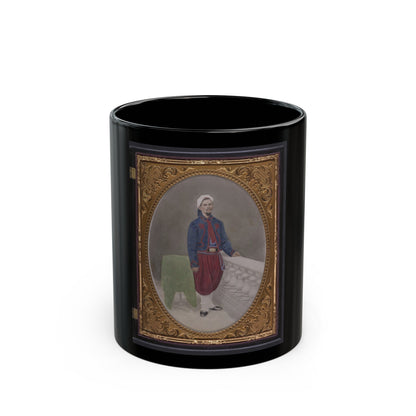 Private Louis A. Matos Of Co. C, 5th New York Infantry Regiment In Union Zouave Uniform (U.S. Civil War) Black Coffee Mug-11oz-The Sticker Space