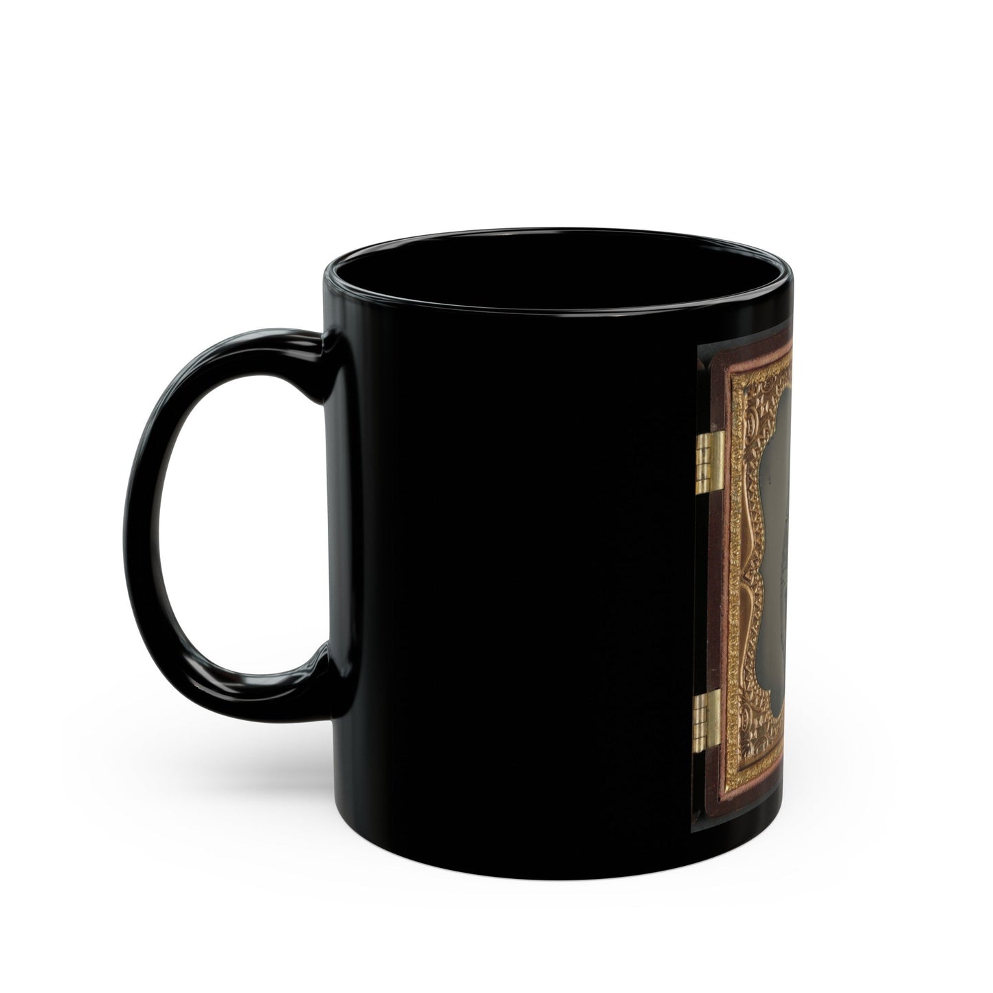 Private Parris P. Casey Of Company I, Cherokee Rangers, 19th Alabama Infantry Regiment, With Bayoneted Musket (U.S. Civil War) Black Coffee Mug-The Sticker Space