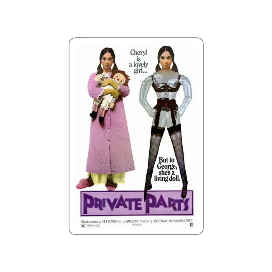 PRIVATE PARTS 1997 Movie Poster STICKER Vinyl Die-Cut Decal 3 Inch - The Sticker Space