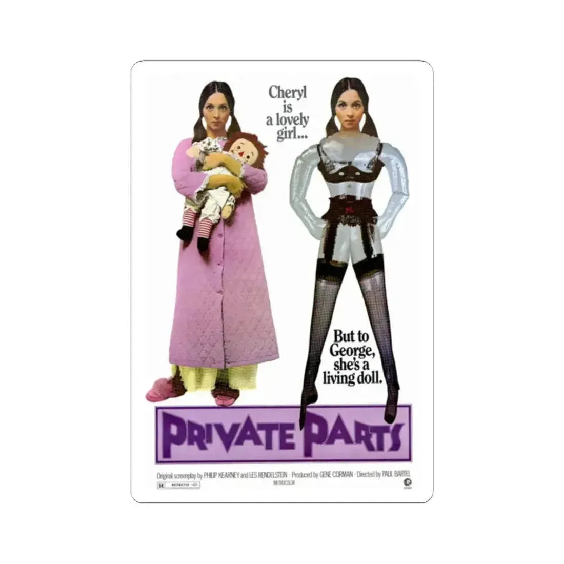 PRIVATE PARTS 1997 Movie Poster - STICKER Vinyl Kiss-Cut Decal 2 Inch White - The Sticker Space