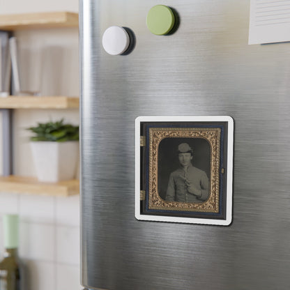 Private Peter Jones Of 12th Virginia Infantry Regiment, With Pistol (U.S. Civil War) Refrigerator Magnet-The Sticker Space