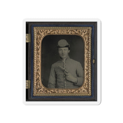 Private Peter Jones Of 12th Virginia Infantry Regiment, With Pistol (U.S. Civil War) Refrigerator Magnet-5" x 5"-The Sticker Space