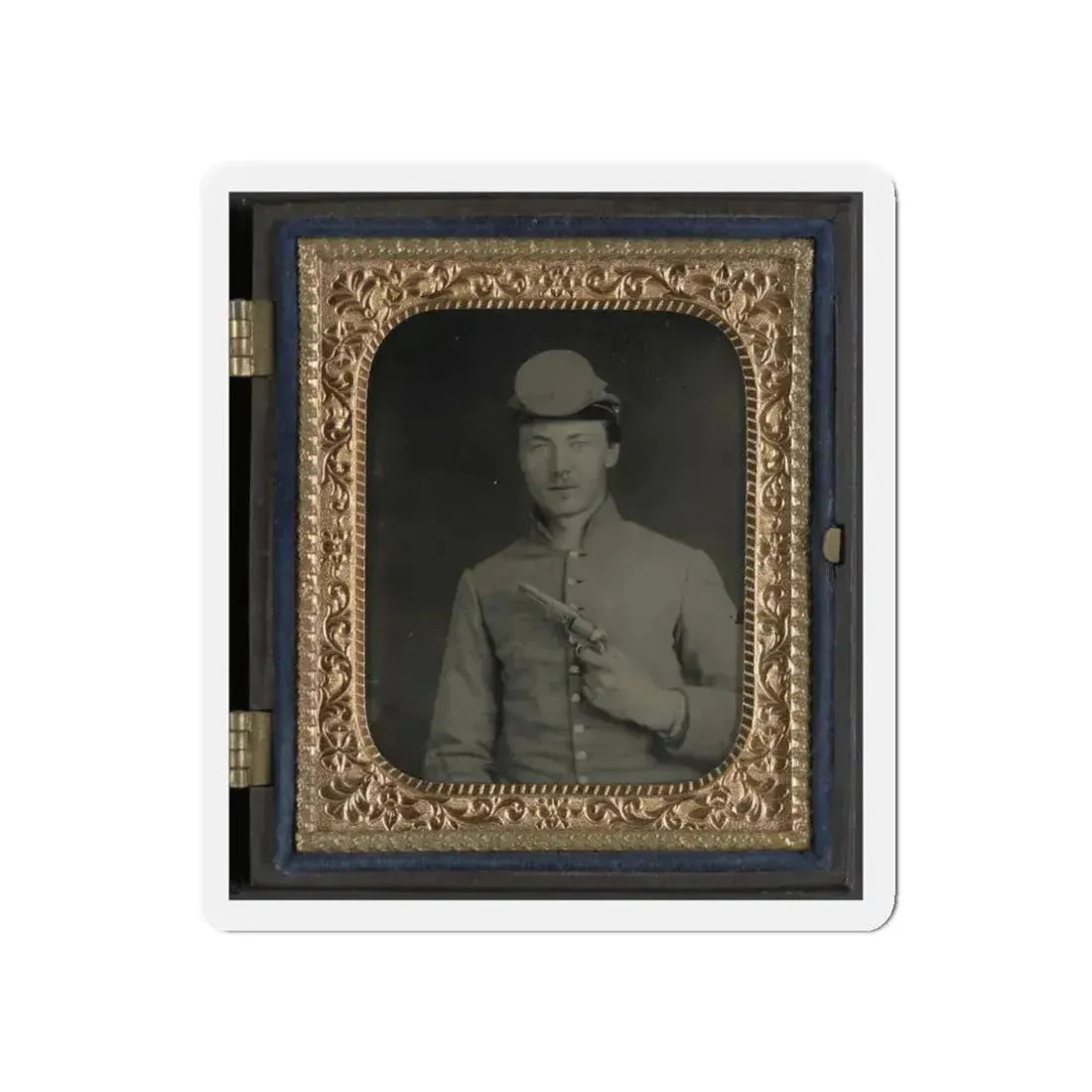Private Peter Jones Of 12th Virginia Infantry Regiment, With Pistol (U.S. Civil War) Refrigerator Magnet 5 Inch Die-Cut - The Sticker Space