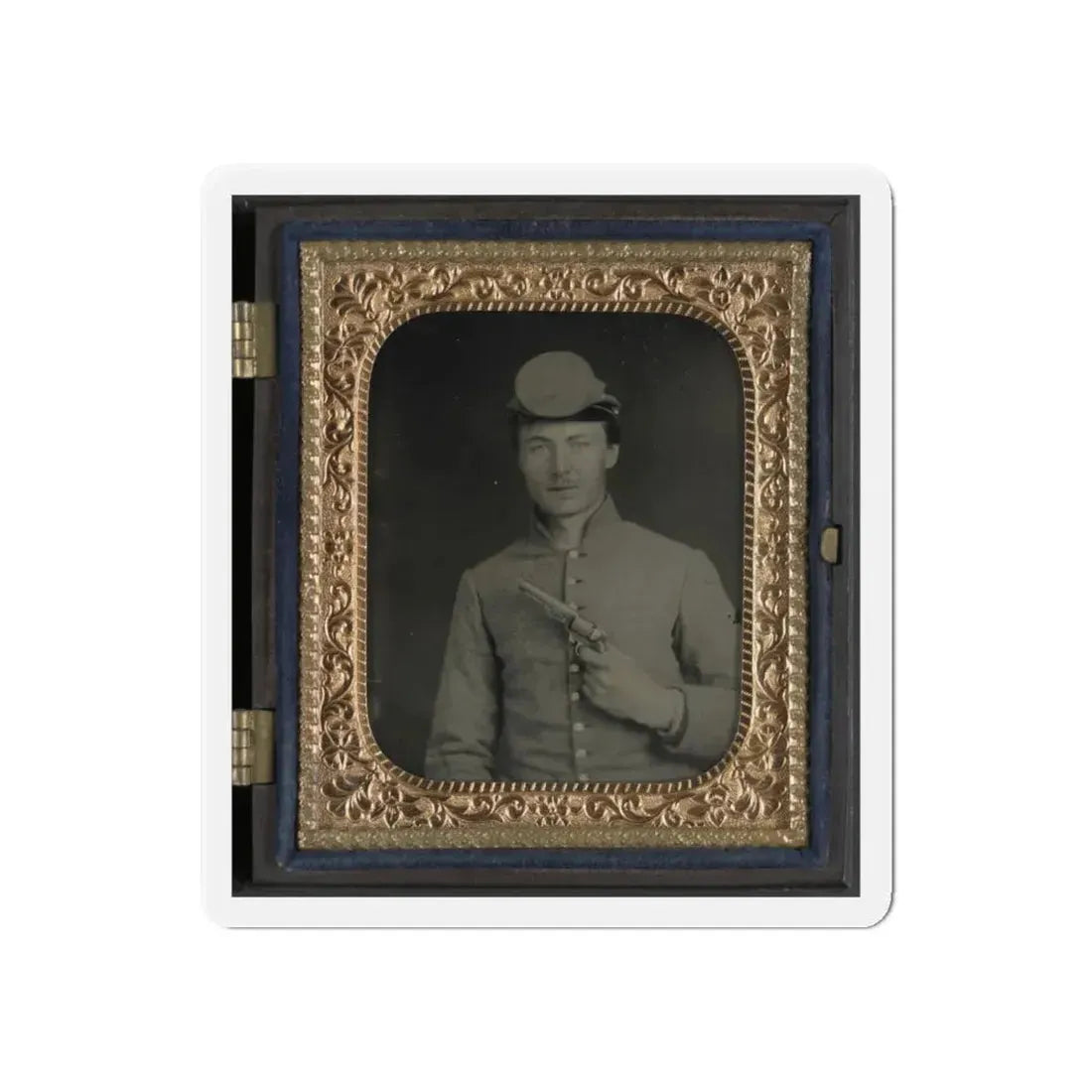 Private Peter Jones Of 12th Virginia Infantry Regiment, With Pistol (U.S. Civil War) Refrigerator Magnet - The Sticker Space