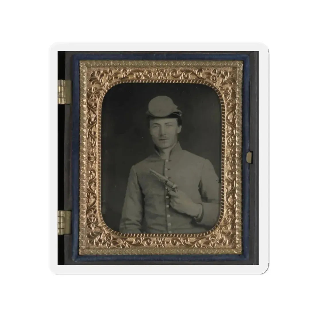 Private Peter Jones Of 12th Virginia Infantry Regiment, With Pistol (U.S. Civil War) Refrigerator Magnet - The Sticker Space