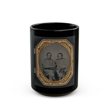 Private Reggie T. Wingfield And Private Hamden T. Flay In Confederate Uniforms (U.S. Civil War) Black Coffee Mug-15oz-The Sticker Space