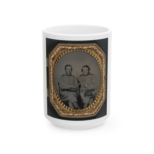 Private Reggie T. Wingfield And Private Hamden T. Flay In Confederate Uniforms (U.S. Civil War) White Coffee Mug-15oz-The Sticker Space