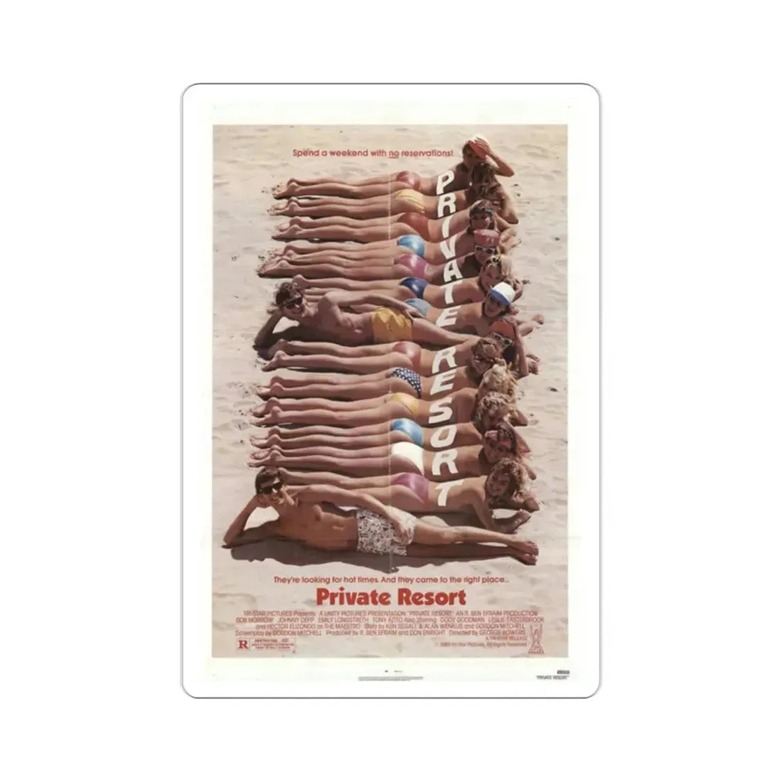Private Resort 1985 Movie Poster STICKER Vinyl Die-Cut Decal 2 Inch - The Sticker Space