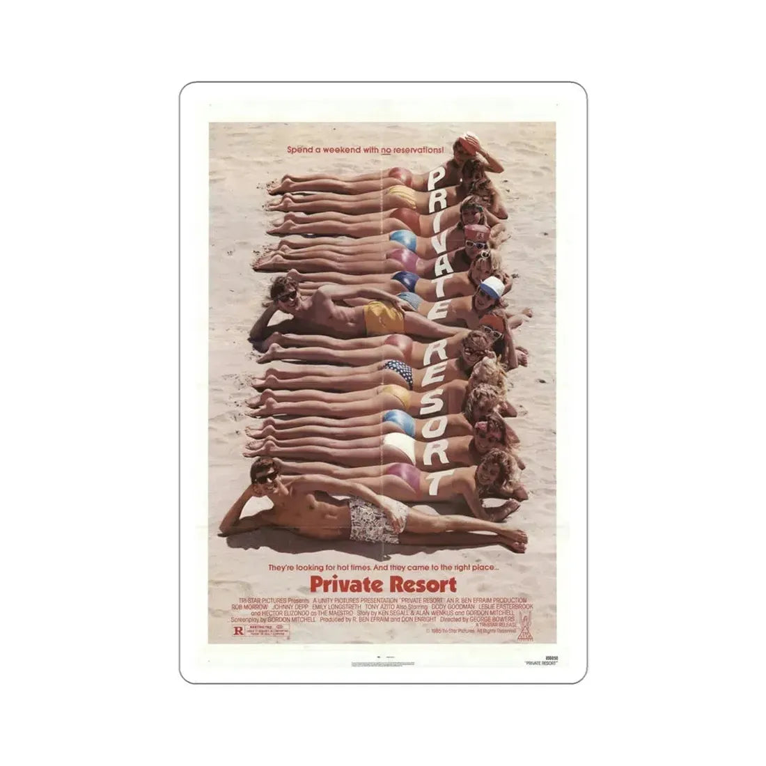 Private Resort 1985 Movie Poster STICKER Vinyl Die-Cut Decal 4 Inch - The Sticker Space