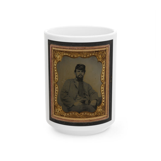 Private Richard F. Bernard Of Co. A, 13th Virginia Infantry Regiment, In Uniform (U.S. Civil War) White Coffee Mug-15oz-The Sticker Space