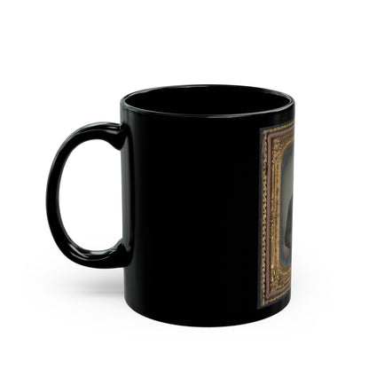 Private Samuel H. Wilhelm Of I Company, 4th Virginia Infantry Regiment With Knife (U.S. Civil War) Black Coffee Mug-The Sticker Space