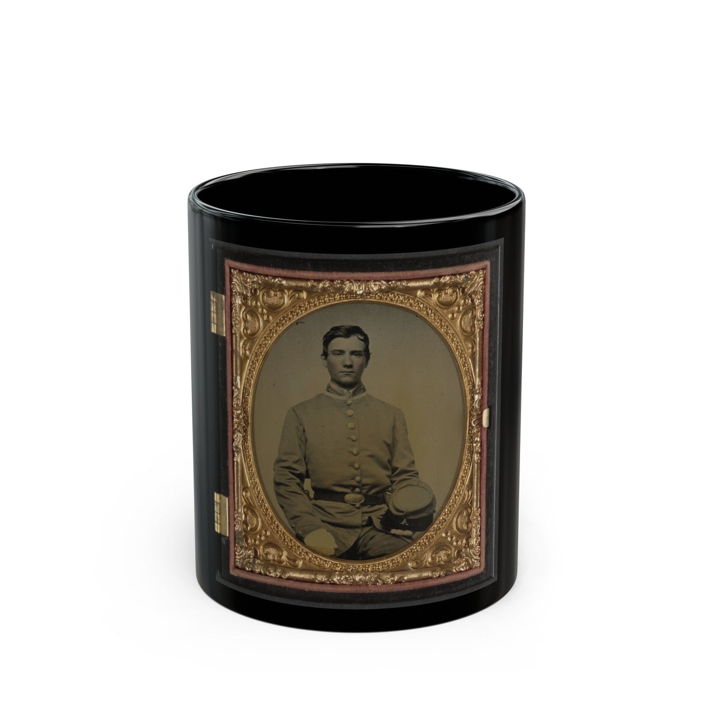 Private Samuel T. Cowley Of Co. A, 2nd Virginia Infantry Regiment (U.S. Civil War) Black Coffee Mug-11oz-The Sticker Space