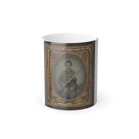 Private Samuel Wires of Company K, 137Th Indiana Infantry Regiment, With Musket (U.S. Civil War) Color Morphing Mug 11oz