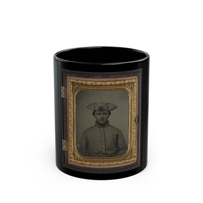 Private Thomas Green Of Co. B, 11th Massachusetts Infantry Regiment In Uniform (U.S. Civil War) Black Coffee Mug-11oz-The Sticker Space