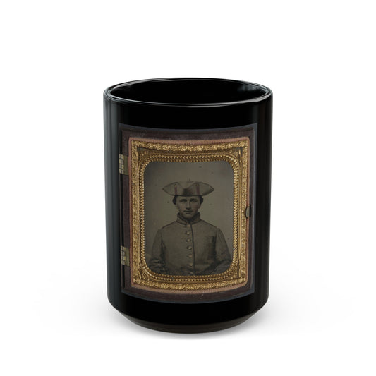 Private Thomas Green Of Co. B, 11th Massachusetts Infantry Regiment In Uniform (U.S. Civil War) Black Coffee Mug-15oz-The Sticker Space