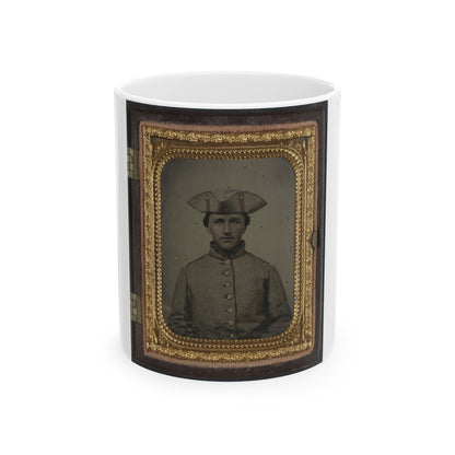 Private Thomas Green Of Co. B, 11th Massachusetts Infantry Regiment In Uniform (U.S. Civil War) White Coffee Mug-11oz-The Sticker Space