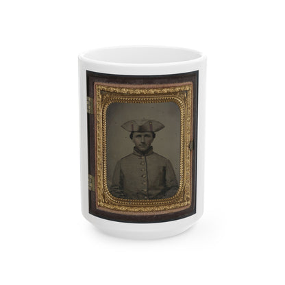 Private Thomas Green Of Co. B, 11th Massachusetts Infantry Regiment In Uniform (U.S. Civil War) White Coffee Mug-15oz-The Sticker Space