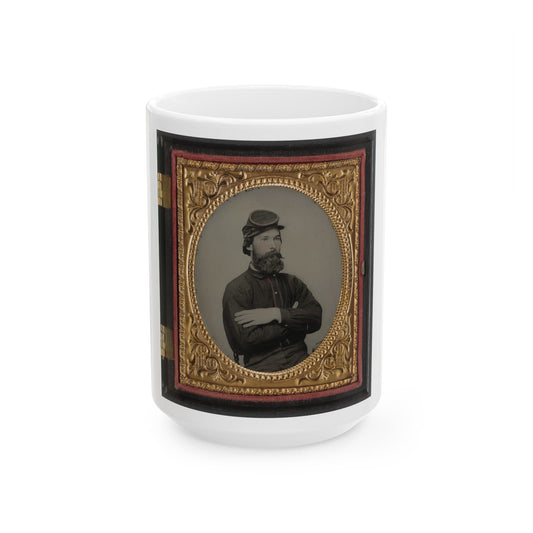 Private Tomley( ) Lumpkin Of 34th Virginia Infantry Regiment, In Uniform (U.S. Civil War) White Coffee Mug-15oz-The Sticker Space