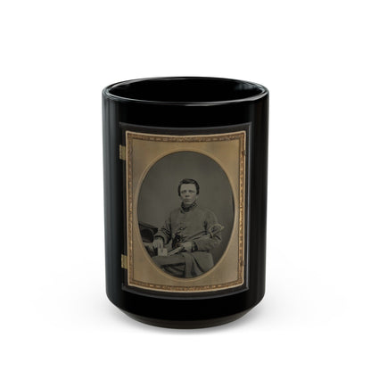 Private W.R. Clack Of Co. B, 43rd Tennessee Infantry Regiment, With Saber, Pistol, And Small Book (U.S. Civil War) Black Coffee Mug-15oz-The Sticker Space