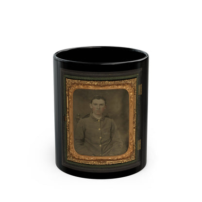 Private W.T. Harbison Of Company B, 11th North Carolina Infantry Regiment (U.S. Civil War) Black Coffee Mug-11oz-The Sticker Space