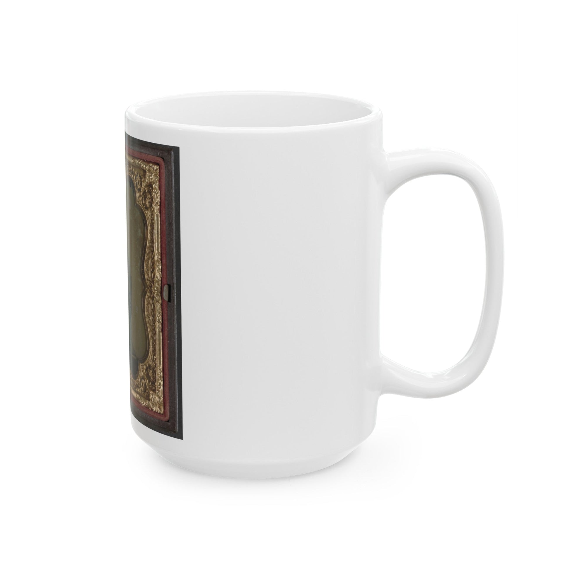 Private William H. Presgraves Of Company K, 97th Militia Virginia Infantry Regiment, With Rifle (U.S. Civil War) White Coffee Mug-The Sticker Space