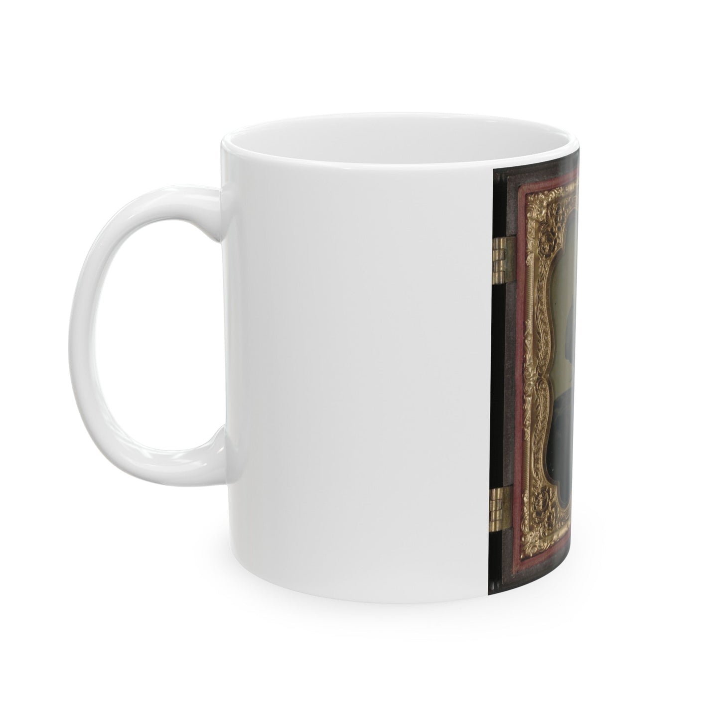 Private William H. Presgraves Of Company K, 97th Militia Virginia Infantry Regiment, With Rifle (U.S. Civil War) White Coffee Mug-The Sticker Space