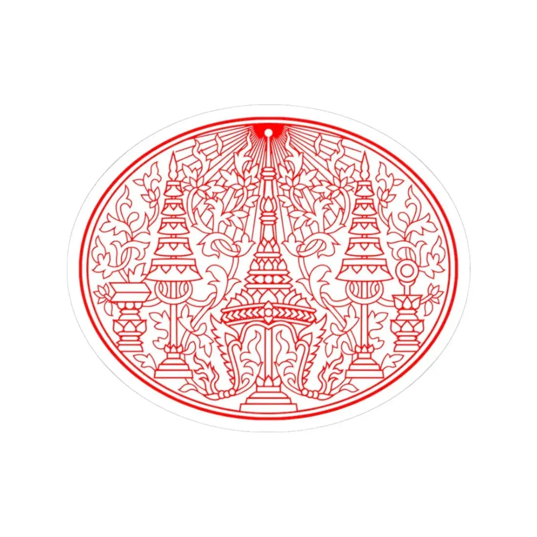 Privy Seal of King Rama IV Mongkut (Thailand) STICKER Vinyl Kiss-Cut Decal 3 Inch White - The Sticker Space