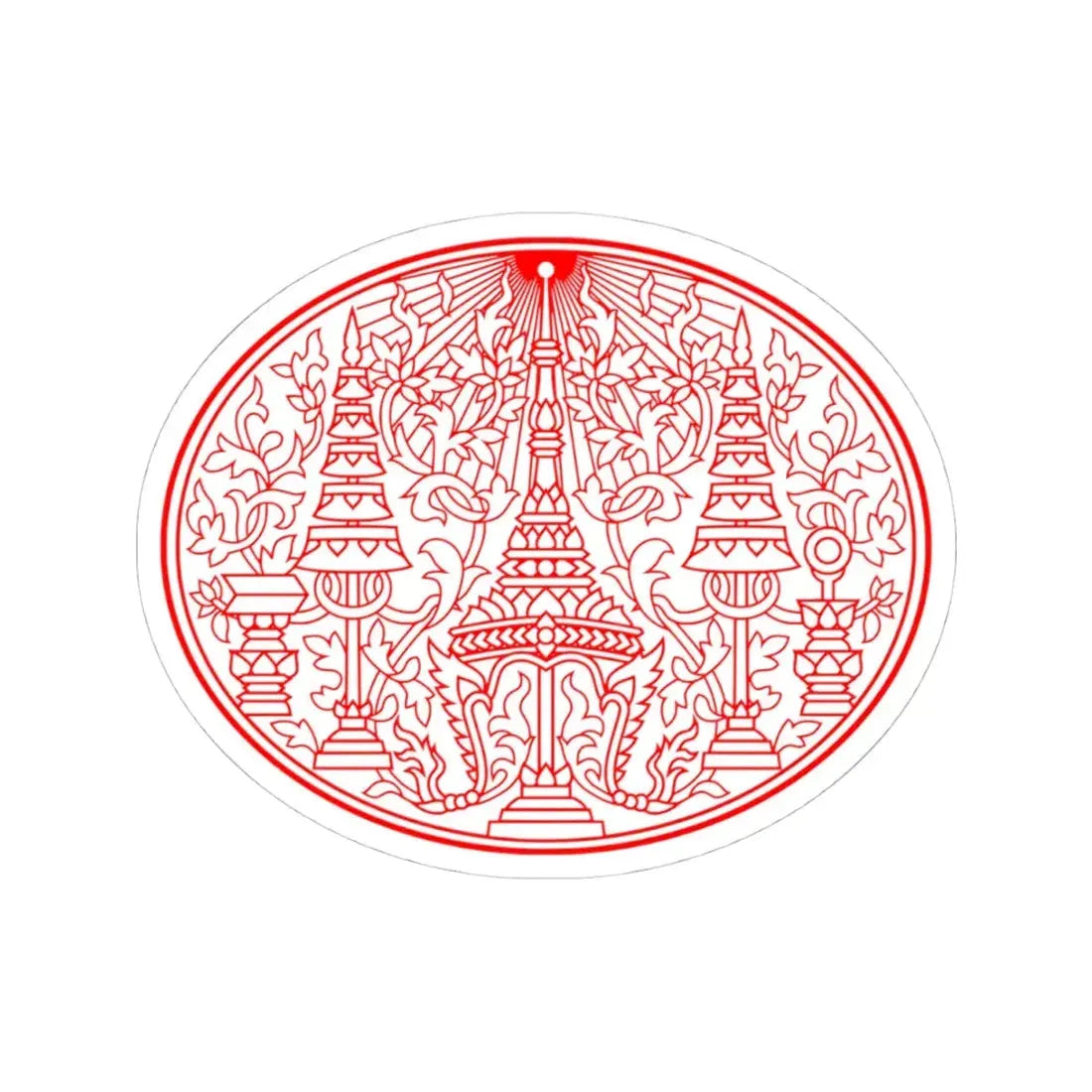 Privy Seal of King Rama IV Mongkut (Thailand) STICKER Vinyl Kiss-Cut Decal 4 Inch White - The Sticker Space