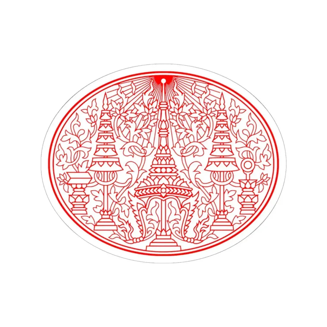 Privy Seal of King Rama IV Mongkut (Thailand) STICKER Vinyl Kiss-Cut Decal 6 Inch White - The Sticker Space