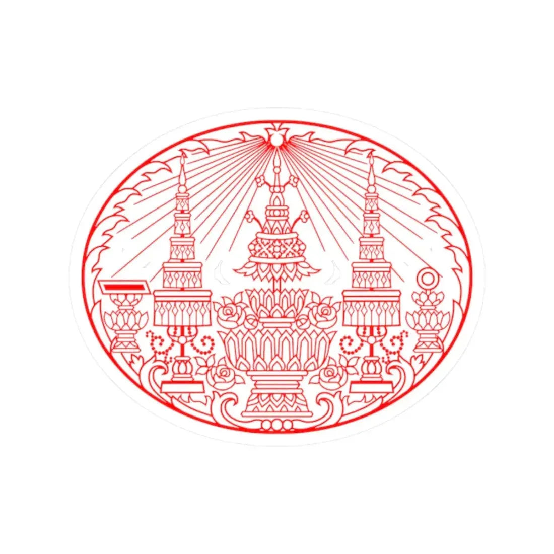 Privy Seal of King Rama V Chulalongkorn (Thailand) STICKER Vinyl Kiss-Cut Decal 2 Inch White - The Sticker Space