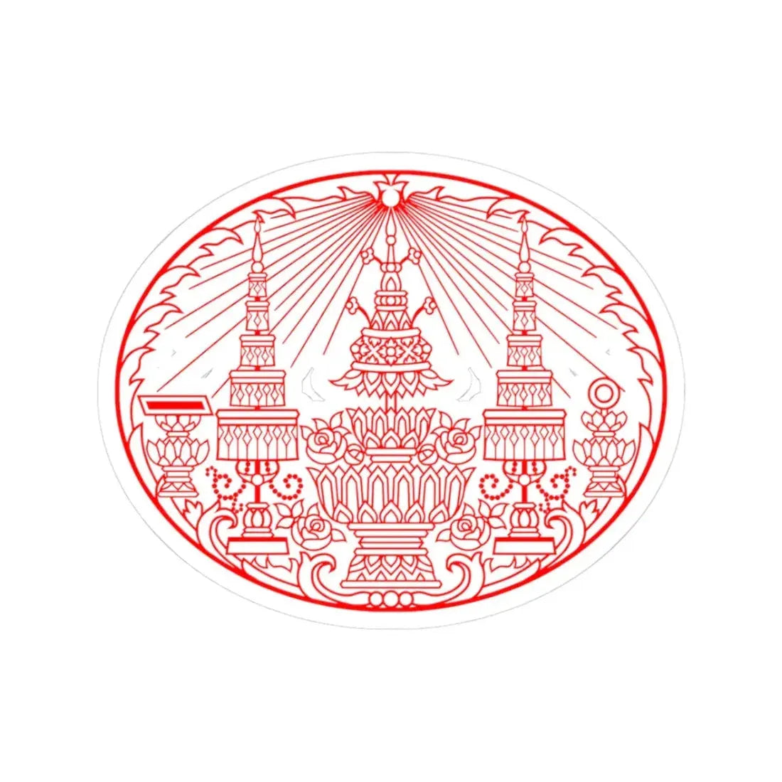 Privy Seal of King Rama V Chulalongkorn (Thailand) STICKER Vinyl Kiss-Cut Decal 3 Inch White - The Sticker Space