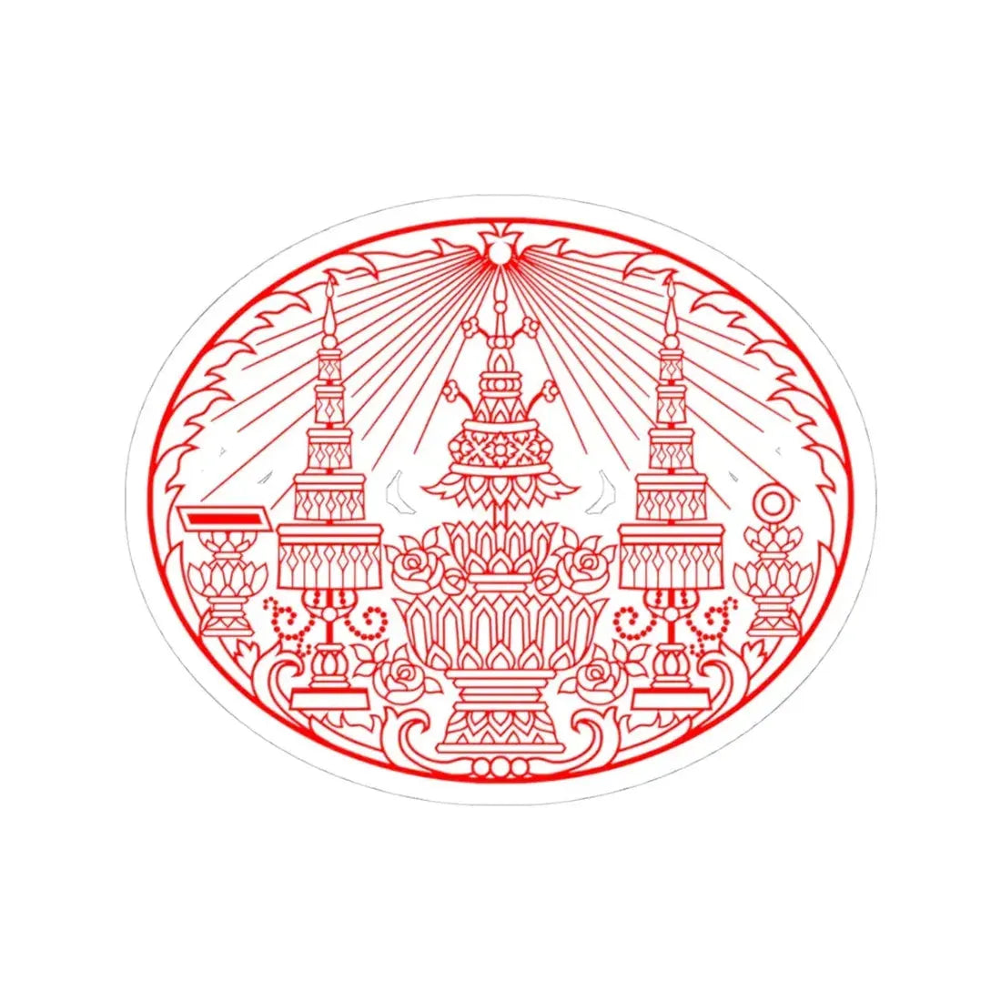 Privy Seal of King Rama V Chulalongkorn (Thailand) STICKER Vinyl Kiss-Cut Decal 4 Inch White - The Sticker Space