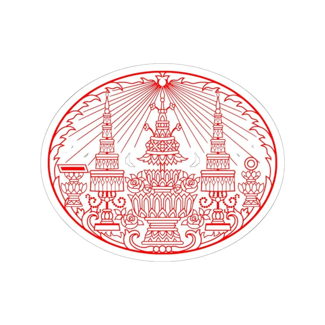 Privy Seal of King Rama V Chulalongkorn (Thailand) STICKER Vinyl Kiss-Cut Decal 6 Inch White - The Sticker Space