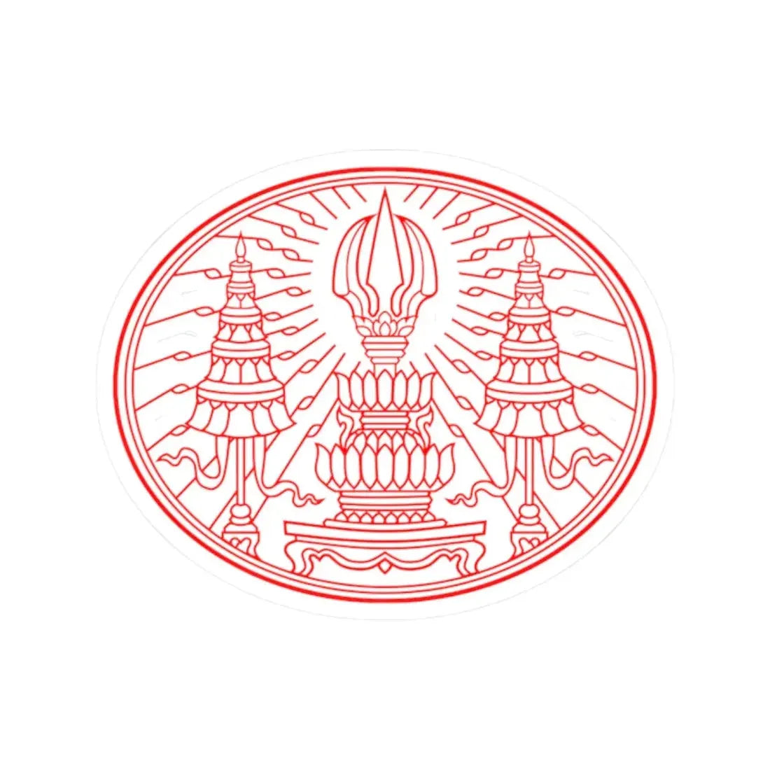 Privy Seal of King Rama VI Vajiravudh (Thailand) STICKER Vinyl Kiss-Cut Decal 2 Inch White - The Sticker Space