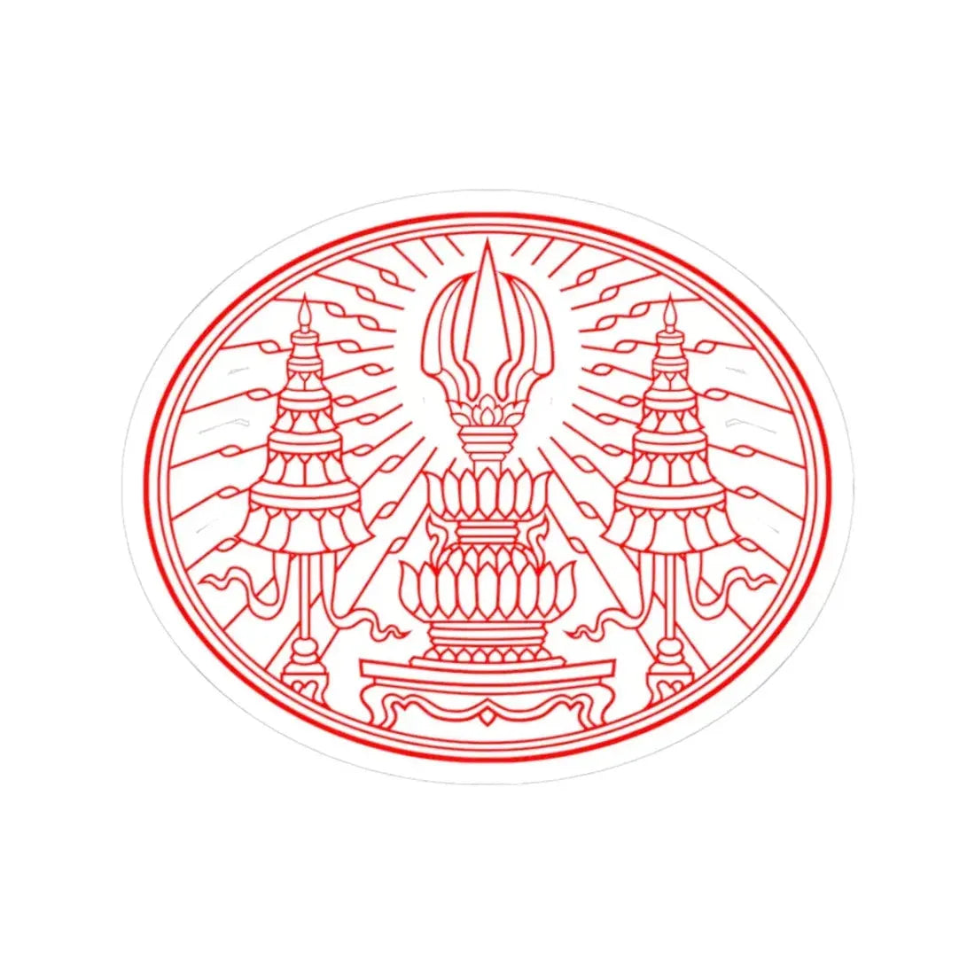 Privy Seal of King Rama VI Vajiravudh (Thailand) STICKER Vinyl Kiss-Cut Decal 3 Inch White - The Sticker Space