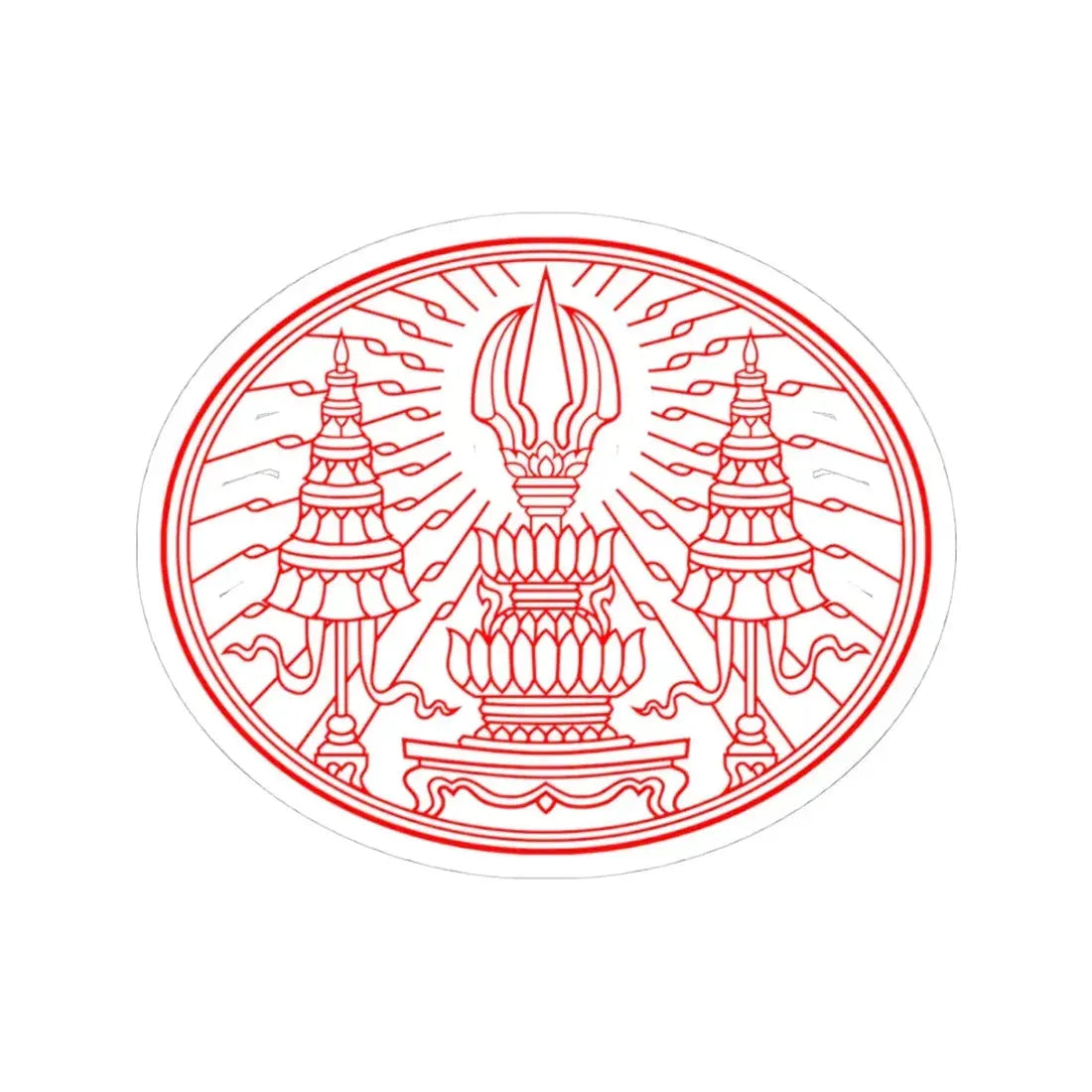 Privy Seal of King Rama VI Vajiravudh (Thailand) STICKER Vinyl Kiss-Cut Decal 4 Inch White - The Sticker Space