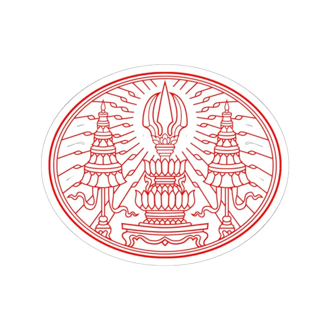 Privy Seal of King Rama VI Vajiravudh (Thailand) STICKER Vinyl Kiss-Cut Decal 6 Inch White - The Sticker Space