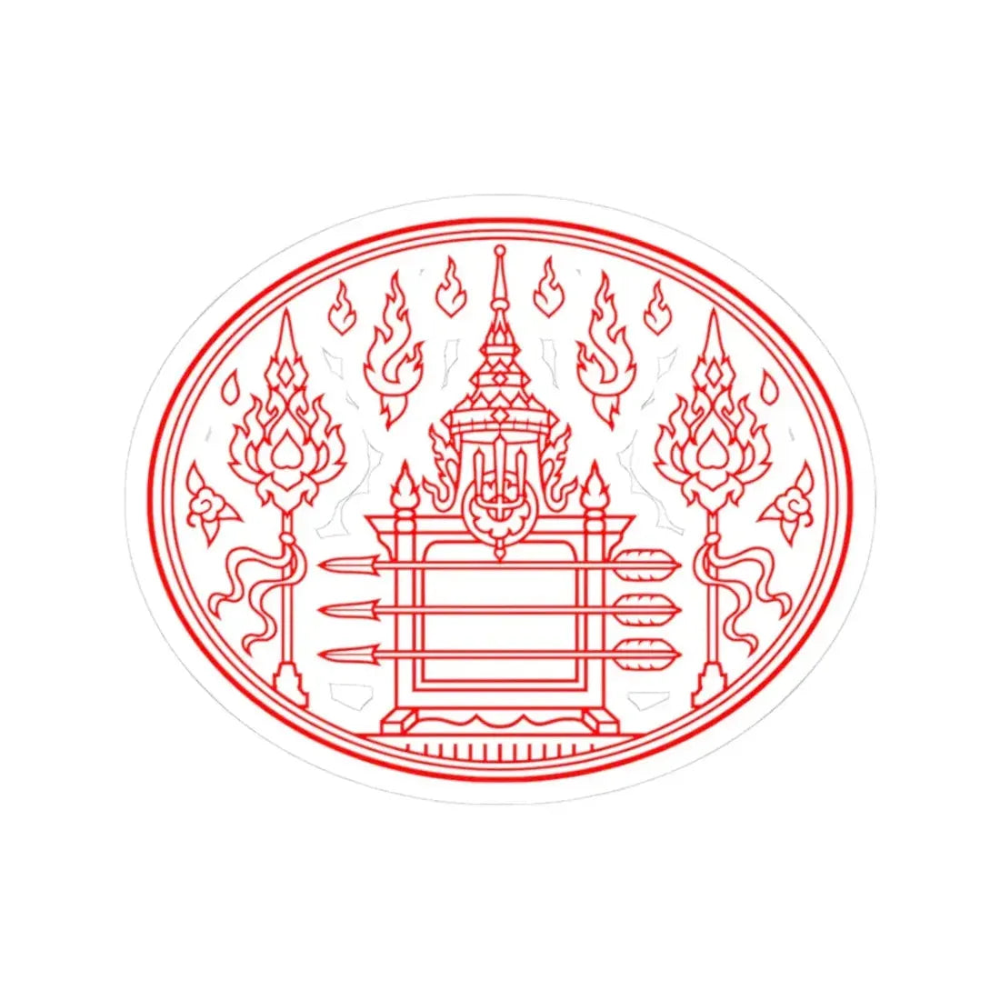 Privy Seal of King Rama VII Prajadhipok (Thailand) STICKER Vinyl Kiss-Cut Decal 3 Inch White - The Sticker Space